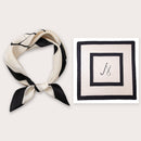 Mulberry Silk Square Scarf 53 – Floral Print Neckerchief for Spring