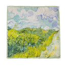 Mulberry Silk Square Scarf with Peony Print – 26 x 26 in, Hand-Rolled Hem