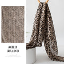 Mulberry Silk Long Scarf with Leopard and Floral Prints – Lightweight Vintage Wrap for Spring