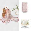 Floral Print Silk Scarf – Lightweight Mulberry Silk Wrap with Botanical Motifs for All Seasons