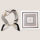 Mulberry Silk Square Scarf 53 – Floral Print Neckerchief for Spring