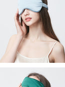 100% Mulberry Silk Sleep Eye Mask – 22 Momme Thickened, Light-Blocking, Zero Pressure, with Matching Silk Scrunchie and Headband