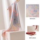 Floral Print Mulberry Silk Square Scarf – 96% Pure Silk Versatile Wrap for Spring