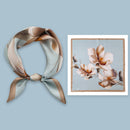 Mulberry Silk Square Scarf 53 – Floral Print Neckerchief for Spring