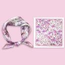 Mulberry Silk Square Scarf 53 – Floral Print Neckerchief for Spring