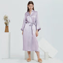19 Momme Heavyweight 100% Mulberry Silk Long Robe – Long-Sleeve Open-Front Nightgown for Women