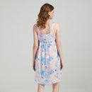 Side profile of silk cami dress highlighting its flowing silhouette