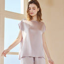 Sleeveless 100% Mulberry Silk Shorts Pajama Set for Women