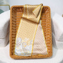 Printed Mulberry Silk Slim Scarf – 16 x 150 cm Long Neck Scarf with Trailing Ribbon for Spring