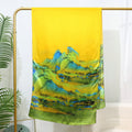 100% Mulberry Silk Scarf – Floral Print Long Wrap, Lightweight Spring Shawl