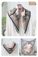 Mulberry Silk Square Scarf – 100% Pure Silk Bandana with Vintage French Print, Spring Accessory for Women