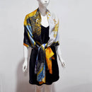 Mulberry Silk Long Scarf with Tone-on-Tone Jacquard Weave – Bohemian & Vintage Floral Print, 43 x 75 in