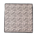 Mulberry Silk Square Scarf with Peony Print – 26 x 26 in, Hand-Rolled Hem