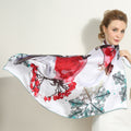 100% Mulberry Silk Square Scarf 108 x 108 cm – Printed Fashion Shawl for Fall and Winter