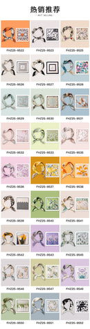 Mulberry Silk Square Scarf 53 – Floral Print Neckerchief for Spring