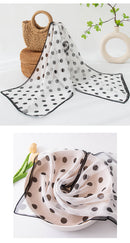 Mulberry Silk Long Scarf – 96%+ Pure Silk Polka Dot & Floral Print Lightweight Shawl for Spring and Summer