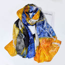 Mulberry Silk Long Scarf with Tone-on-Tone Jacquard Weave – Bohemian & Vintage Floral Print, 43 x 75 in