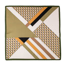 Mulberry Silk Square Scarf with Peony Print – 26 x 26 in, Hand-Rolled Hem