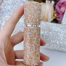 Side profile of 10ml Champagne Gold perfume vial showing slim cylindrical shape