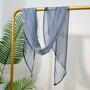 Long Oblique Silk Scarf with Polka Dot Print – 100% Mulberry Silk Lightweight Stole for Neck, Head & Hair, 33 x 160 cm