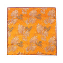 Mulberry Silk Square Scarf with Peony Print – 26 x 26 in, Hand-Rolled Hem