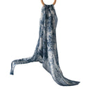 Mulberry Silk Long Scarf with Bohemian Floral Print – Lightweight Spring Shawl for Women