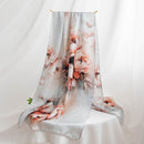 100% Mulberry Silk Floral Print Long Scarf – 170 x 55 cm Gift Box Set for Women, Spring Collection
