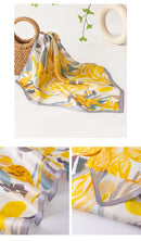 Mulberry Silk Square Scarf 53 – Floral Print Neckerchief for Spring