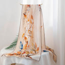 100% Mulberry Silk Floral Print Long Scarf – 170 x 55 cm Gift Box Set for Women, Spring Collection