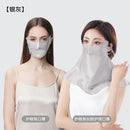 100% Double-Layer Mulberry Silk Sun Protection Face Mask and Hood – Breathable, UV-Blocking, Full Coverage with Eye-Corner and Neck Shield