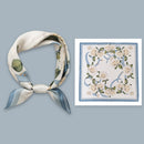 Mulberry Silk Square Scarf 53 – Floral Print Neckerchief for Spring