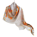 Mulberry Silk Long Scarf – Lightweight Floral Print Shawl for Spring & Summer, Original Design, 55 x 170 cm