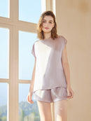 Sleeveless 100% Mulberry Silk Shorts Pajama Set for Women