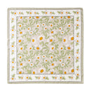 Mulberry Silk Square Scarf with Peony Print – 26 x 26 in, Hand-Rolled Hem