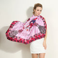 100% Mulberry Silk Square Scarf 108 x 108 cm – Printed Fashion Shawl for Fall and Winter