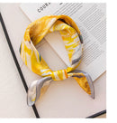 Mulberry Silk Square Scarf 53 – Floral Print Neckerchief for Spring
