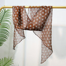 Long Oblique Silk Scarf with Polka Dot Print – 100% Mulberry Silk Lightweight Stole for Neck, Head & Hair, 33 x 160 cm