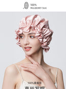 100% Mulberry Silk Sleep Cap – 19 Momme Thick Double-Layer Hair Care Bonnet for Frizz-Free Hair
