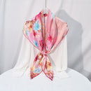 100% Mulberry Silk Square Scarf 108 x 108 cm – Printed Fashion Shawl for Fall and Winter