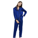 30 Momme Mulberry Silk Pajama Set – Long Sleeve Top & Ankle-Length Pants, Notched Collar Loungewear for Women