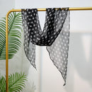 Long Oblique Silk Scarf with Polka Dot Print – 100% Mulberry Silk Lightweight Stole for Neck, Head & Hair, 33 x 160 cm