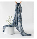 Mulberry Silk Long Scarf with Bohemian Floral Print – Lightweight Spring Shawl for Women