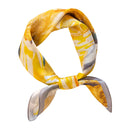 Mulberry Silk Square Scarf 53 cm Floral Print Bandana – Lightweight Neckerchief for Spring