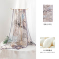 Mulberry Silk Long Scarf – 96%+ Pure Silk Polka Dot & Floral Print Lightweight Shawl for Spring and Summer