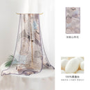 Mulberry Silk Long Scarf – 96%+ Pure Silk Polka Dot & Floral Print Lightweight Shawl for Spring and Summer