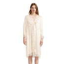 Lace Tie 100% Mulberry Silk Robe & Camisole Set – Romantic V-Neck Loungewear