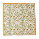 Mulberry Silk Square Scarf with Peony Print – 26 x 26 in, Hand-Rolled Hem