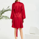 Embroidered Butterfly Silk Camisole & Robe Two-Piece Set – 100% Mulberry Silk Sleepwear with 3/4 Sleeves