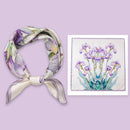 Mulberry Silk Square Scarf 53 – Floral Print Neckerchief for Spring
