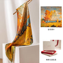 Floral Print Mulberry Silk Square Scarf – 96% Pure Silk Versatile Wrap for Spring